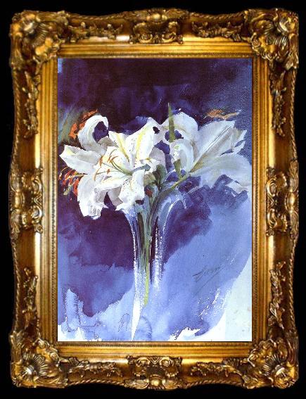 framed  Anders Zorn Vita Liljor, ta009-2